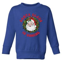 Vintage Groovy Santa Claus Is Coming Old Fashioned Christmas Meaningful Gift Toddler Sweatshirt