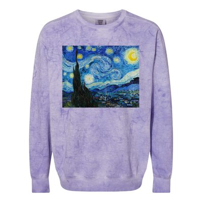 Van Gogh Starry Night Fine Art Painting Impressionism Art Cool Gift Colorblast Crewneck Sweatshirt