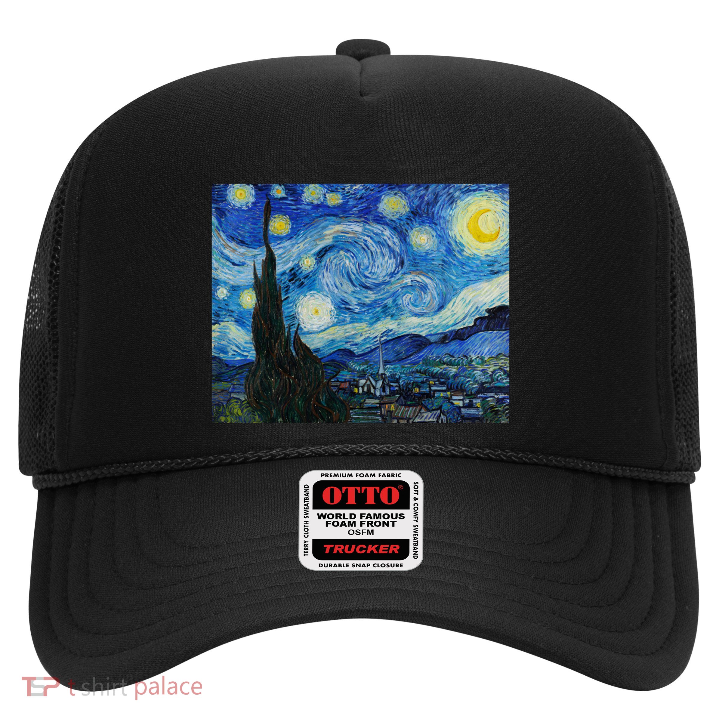 Van Gogh Starry Night Fine Art Painting Impressionism Art Cool Gift Trucker Hat