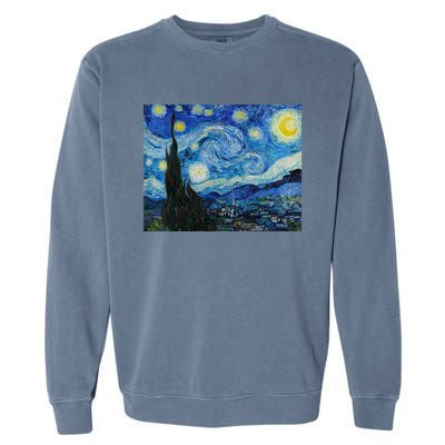 Van Gogh Starry Night Fine Art Painting Impressionism Art Cool Gift Garment-Dyed Sweatshirt