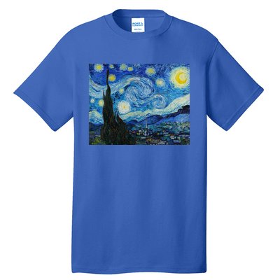 Van Gogh Starry Night Fine Art Painting Impressionism Art Cool Gift Tall T-Shirt