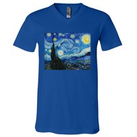 Van Gogh Starry Night Fine Art Painting Impressionism Art Cool Gift V-Neck T-Shirt