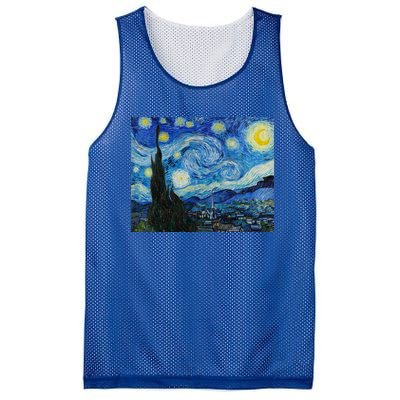 Van Gogh Starry Night Fine Art Painting Impressionism Art Cool Gift Mesh Reversible Basketball Jersey Tank