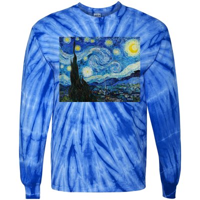 Van Gogh Starry Night Fine Art Painting Impressionism Art Cool Gift Tie-Dye Long Sleeve Shirt