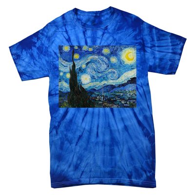 Van Gogh Starry Night Fine Art Painting Impressionism Art Cool Gift Tie-Dye T-Shirt