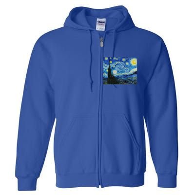 Van Gogh Starry Night Fine Art Painting Impressionism Art Cool Gift Full Zip Hoodie