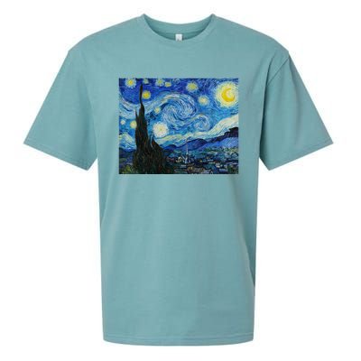 Van Gogh Starry Night Fine Art Painting Impressionism Art Cool Gift Sueded Cloud Jersey T-Shirt