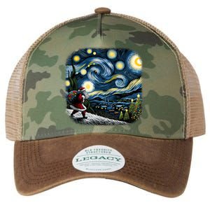 Van Gogh Starry Night Santa Christmas Winter Snowy Night Legacy Tie Dye Trucker Hat