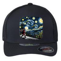 Van Gogh Starry Night Santa Christmas Winter Snowy Night Flexfit Unipanel Trucker Cap