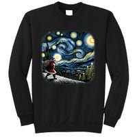 Van Gogh Starry Night Santa Christmas Winter Snowy Night Sweatshirt