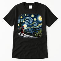 Van Gogh Starry Night Santa Christmas Winter Snowy Night Tall T-Shirt