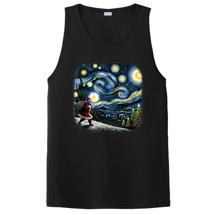 Van Gogh Starry Night Santa Christmas Winter Snowy Night PosiCharge Competitor Tank