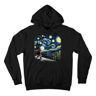 Van Gogh Starry Night Santa Christmas Winter Snowy Night Tall Hoodie