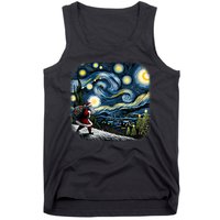 Van Gogh Starry Night Santa Christmas Winter Snowy Night Tank Top