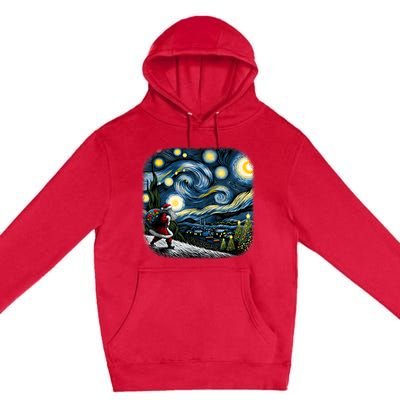 Van Gogh Starry Night Santa Christmas Winter Snowy Night Premium Pullover Hoodie