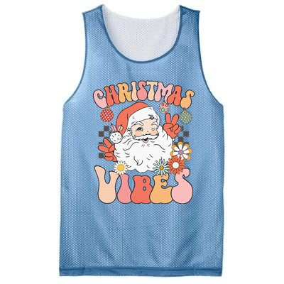 Vintage Groovy Santa Claus Christmas Vibes Mesh Reversible Basketball Jersey Tank