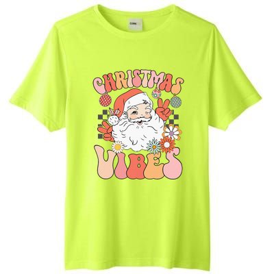 Vintage Groovy Santa Claus Christmas Vibes Tall Fusion ChromaSoft Performance T-Shirt