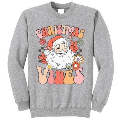 Vintage Groovy Santa Claus Christmas Vibes Sweatshirt