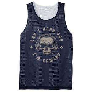 Video Games Skull Funny Gamer Gift Cant Hear You Im Gaming Mesh Reversible Basketball Jersey Tank