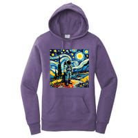 Van Gogh Starry Night Astronaut Space Lovers Women's Pullover Hoodie