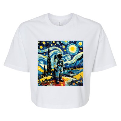 Van Gogh Starry Night Astronaut Space Lovers Bella+Canvas Jersey Crop Tee