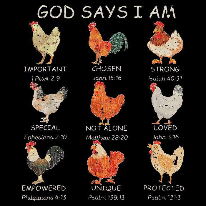 Vintage God Says I Am Bible Verse Christian Farm Chickens Re Backpack