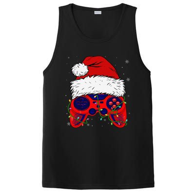 Video Game Santa Hat Funny Christmas Pjs Lights PosiCharge Competitor Tank