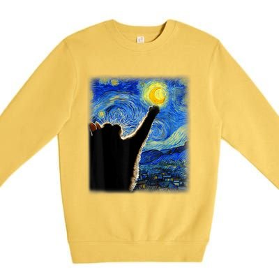 Van Gogh Starry Night Cat Premium Crewneck Sweatshirt