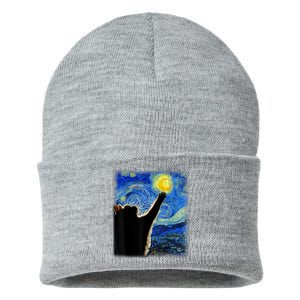 Van Gogh Starry Night Cat Sustainable Knit Beanie