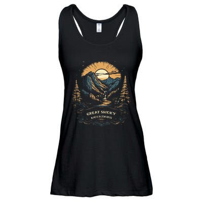 Vintage Great Smoky Mountains Retro Usa National Park Ladies Essential Flowy Tank