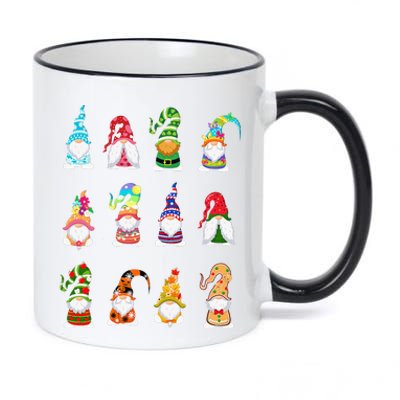 Valentine's Gnome St Patrick's Gnomies Easter Spring Gnomes 11oz Black Color Changing Mug