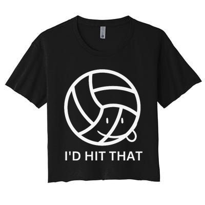 Volleyball graphic sports club graphic tee Premium Women's Crop Top Tee