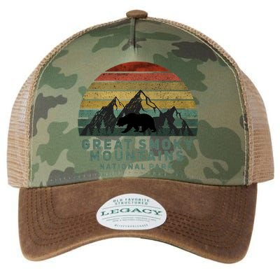 Vintage Great Smoky Mountains National Park Bear Meaningful Gift Legacy Tie Dye Trucker Hat