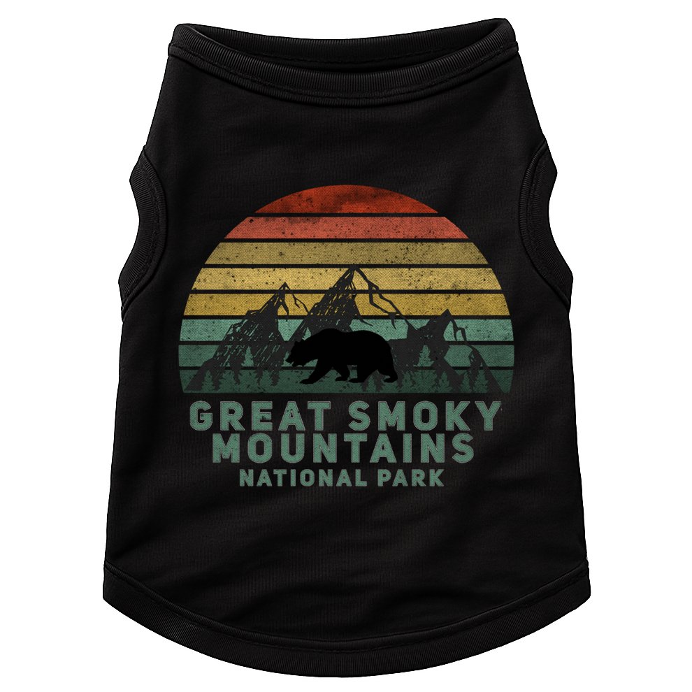 Vintage Great Smoky Mountains National Park Bear Meaningful Gift Doggie Tank