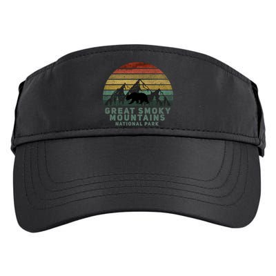 Vintage Great Smoky Mountains National Park Bear Meaningful Gift Adult Drive Performance Visor