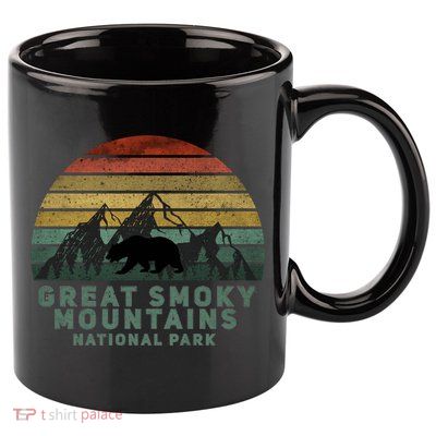 Vintage Great Smoky Mountains National Park Bear Meaningful Gift 11oz C Handle Ceramic Mug