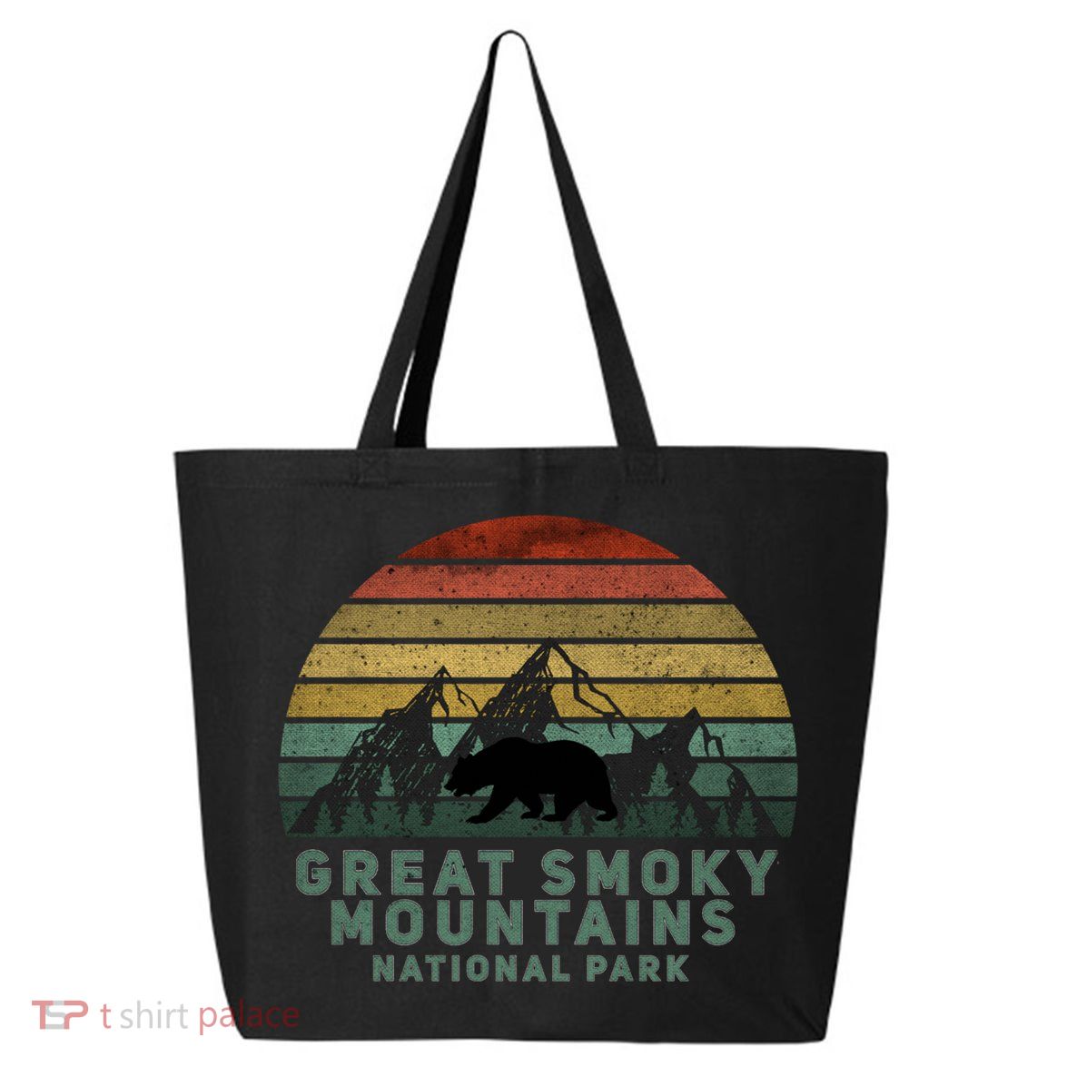 Vintage Great Smoky Mountains National Park Bear Meaningful Gift 25L Jumbo Tote