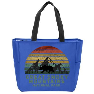 Vintage Great Smoky Mountains National Park Bear Meaningful Gift Zip Tote Bag