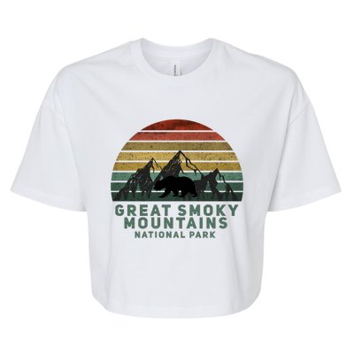 Vintage Great Smoky Mountains National Park Bear Meaningful Gift Bella+Canvas Jersey Crop Tee