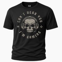 Video Games Skull Funny Gamer Gift Cant Hear You Im Gaming Cooling Performance Crew T-Shirt