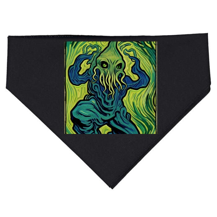 Van Gogh Style Cthulhu Lovecraft USA-Made Doggie Bandana