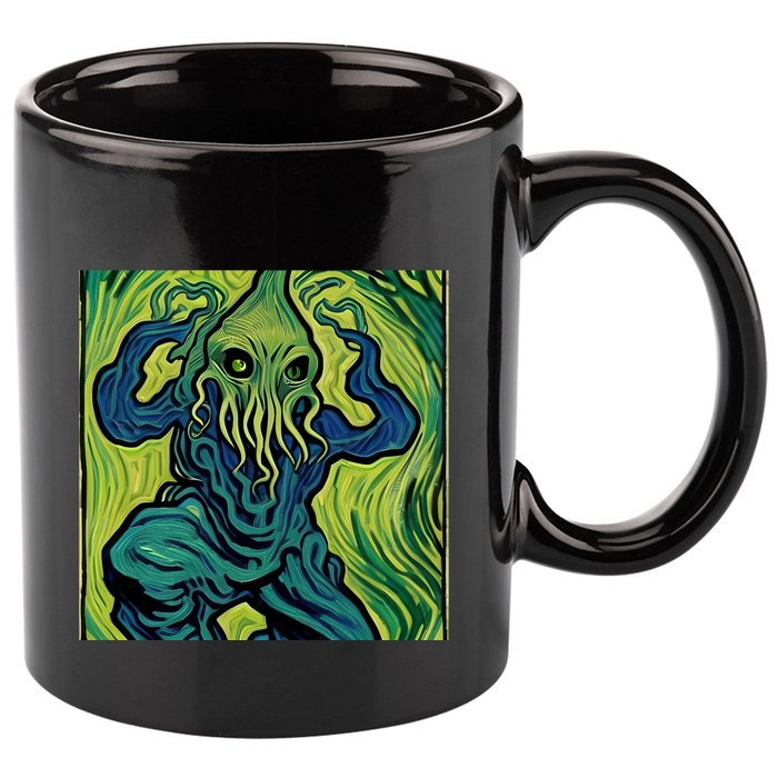 Van Gogh Style Cthulhu Lovecraft 11oz C Handle Ceramic Mug