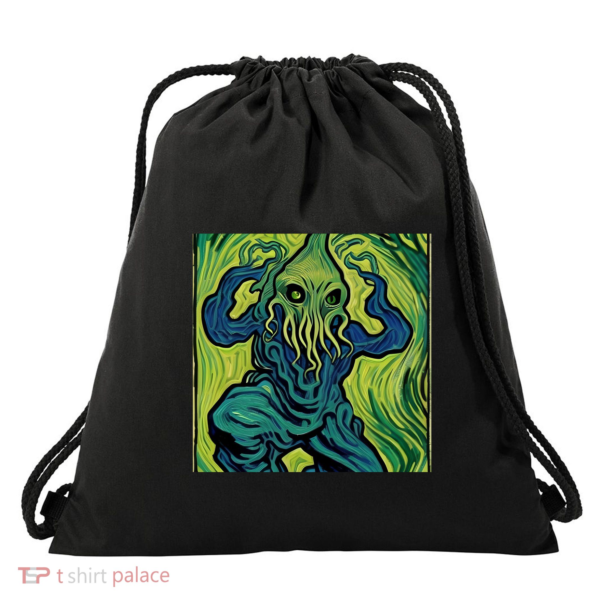 Van Gogh Style Cthulhu Lovecraft Drawstring Bag