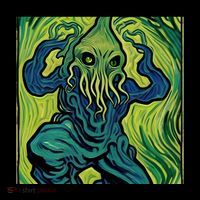 Van Gogh Style Cthulhu Lovecraft Flatbill Hat