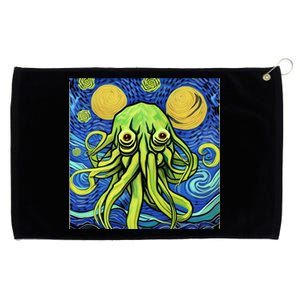 Van Gogh Style Cthulhu Lovecraft Starry Night Grommeted Golf Towel