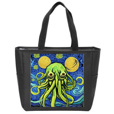 Van Gogh Style Cthulhu Lovecraft Starry Night Zip Tote Bag