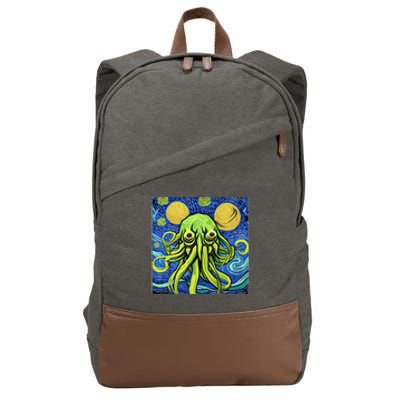 Van Gogh Style Cthulhu Lovecraft Starry Night Cotton Canvas Backpack