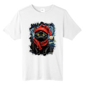 Van Gogh Starry Night Cat Funny Black Cat Christmas Tall Fusion ChromaSoft Performance T-Shirt