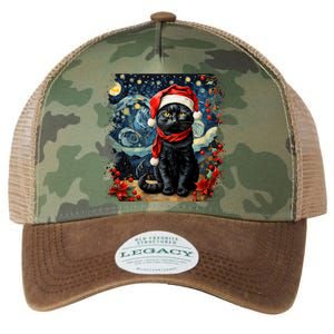 Van Gogh Starry Night Cat Funny Cat Christmas Legacy Tie Dye Trucker Hat