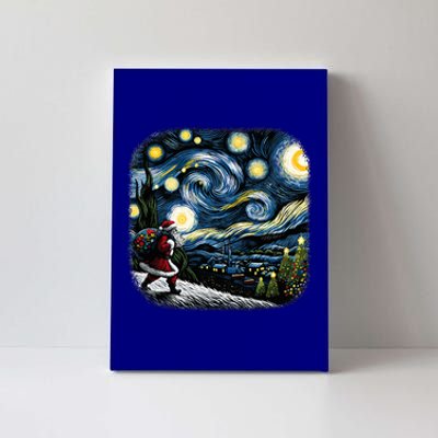 Van Gogh Starry Night Santa Christmas Winter Snowy Night Canvas